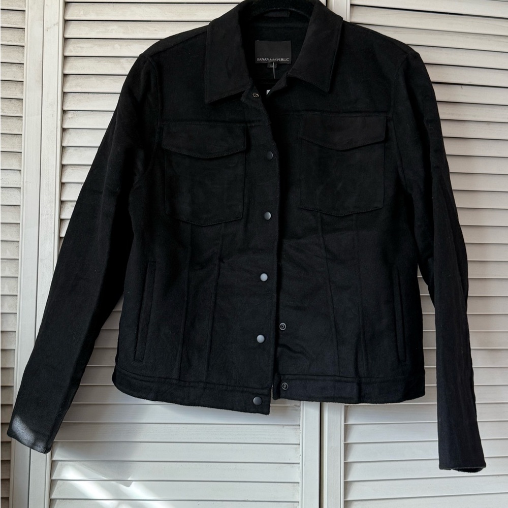 Banana republic trucker Black Women's Jacket size Large new with tags